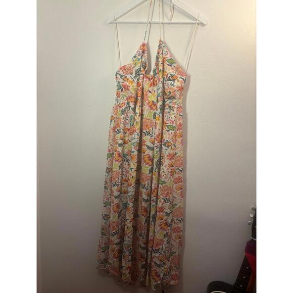 Old Navy Fit & Flare Floral Crinkled Halter Maxi Dress Size XXL - Picture 3 of 8